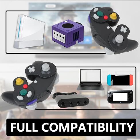 BGEHHCY قطعتان سلكيتان جديدتان لاستبدال وحدة تحكم GameCube المتوافقة مع وحدات تحكم Wii/NGC - قبضة محسنة - أسود in Kuwait