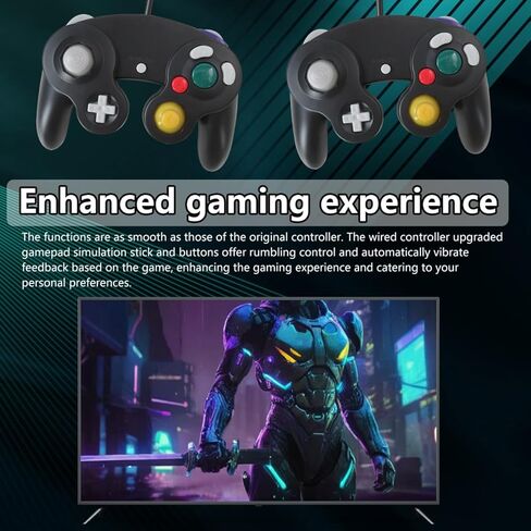 BGEHHCY قطعتان سلكيتان جديدتان لاستبدال وحدة تحكم GameCube المتوافقة مع وحدات تحكم Wii/NGC - قبضة محسنة - أسود in Kuwait