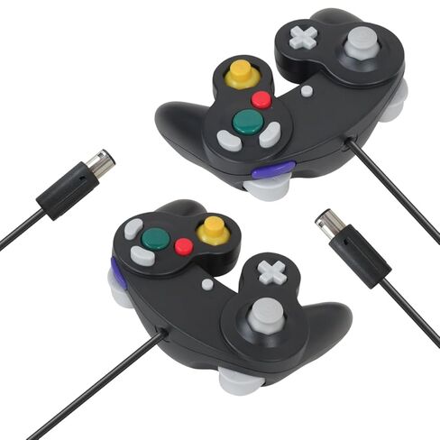 BGEHHCY قطعتان سلكيتان جديدتان لاستبدال وحدة تحكم GameCube المتوافقة مع وحدات تحكم Wii/NGC - قبضة محسنة - أسود in Kuwait