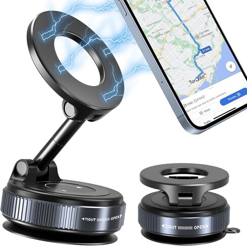 حامل هاتف مغناطيسي لسيارتك، حامل هاتف سيارة قابل للتعديل 360 درجة لـ Magsafe مع مغناطيس قوي، حامل سيارة قابل للطي لهاتف iPhone 17 Pro Max 16 15 14 13 12 Air Plus وAndroid in Kuwait
