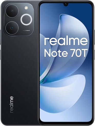 هاتف ذكي Realme Note 70T 4G 4+128 جيجابايت، شاشة 6.75 بوصة، أسود، شاشة 90 هرتز، بطارية 6000 مللي أمبير، كاميرا 32 ميجابكسل، معالج ثماني النواة قوي، حماية ArmorShell، IP54 in Saudi Arabia
