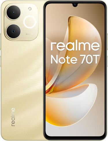 هاتف ذكي Realme Note 70T 4G 4+128 جيجابايت، شاشة 6.75 بوصة، أسود، شاشة 90 هرتز، بطارية 6000 مللي أمبير، كاميرا 32 ميجابكسل، معالج ثماني النواة قوي، حماية ArmorShell، IP54 in Saudi Arabia