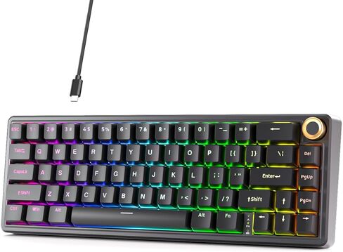 DIERYA DK81E 75% Mechanical Gaming Keyboard, Hot-Swappable, Pre-Lubed Linear Switches, Gasket-Mount, 6-Layer Dampening Foam, Programmable, Volume Knob, RGB Backlit, Double-Shot Keycaps, Wired, White in Saudi Arabia