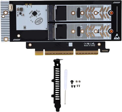 M.2 NVME to PCIe 5.0 X8 Expansion Card, PCIe Gen 5.0 X8 X16 Adapter Card with Bifurcation Support for M.2 2230 2242 2260 2280 SSD, 10 8 in Saudi Arabia