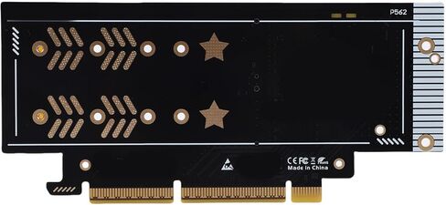 M.2 NVME to PCIe 5.0 X8 Expansion Card, PCIe Gen 5.0 X8 X16 Adapter Card with Bifurcation Support for M.2 2230 2242 2260 2280 SSD, 10 8 in Saudi Arabia
