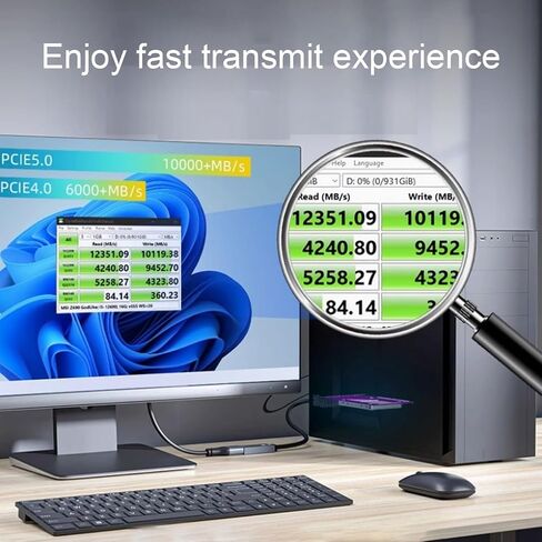 بطاقة محول PCIe 5.0 X4 إلى M.2 NVMe، بطاقة توسيع SSD عالية السرعة بسرعة 128 جيجابت في الثانية مع سرعة قراءة تبلغ 10000 ميجابايت / ثانية لأجهزة الكمبيوتر في محطة عمل الألعاب in Kuwait