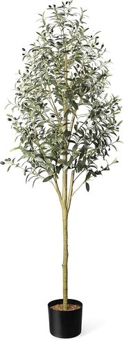 Large Olive Artificial Plants Indoor, 5.5FT Tall Faux Olive Tree Artificial Plants with Wood Branches and Fruits with Realistic Trunk, Faux Trees for Home Decor Indoor Office Porch, Ease of Assembly in Saudi Arabia