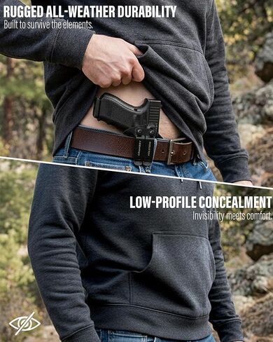 حافظة IWB KYDEX تناسب Glock 43/Glock 43X - حمل حزام الخصر الداخلي - Adj .Cant - قطع بصري in Saudi Arabia