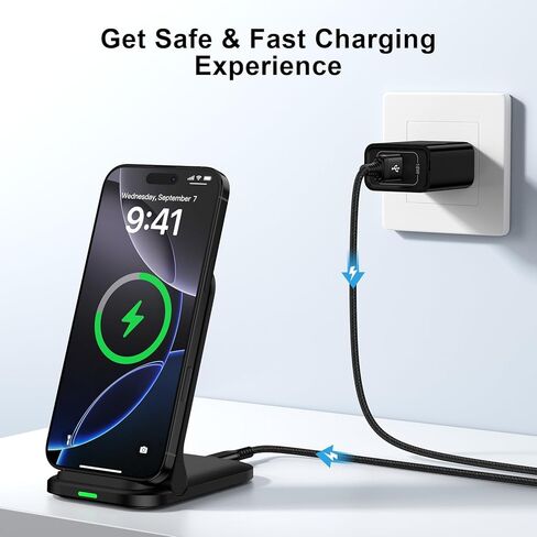 شاحن لاسلكي قابل للطي محطة شحن لاسلكية سامسونج لجهاز Galaxy S25 Edge S25 Ultra Plus S24 S23 S22 S21 S20 S10، حامل شحن للهاتف Android بقدرة 15 وات لـ Google Pixel 10 9 8 in Saudi Arabia