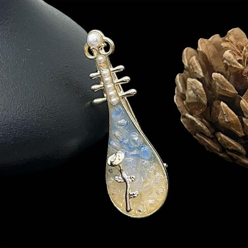 【Vintage Chinese Rose Hair Clip】Retro Metal Pipa Hairpin - Floral Side Clip for Traditional Chinese Style, Festival and Wedding Hair Accessories (Scattered Diamond Pipa) in Saudi Arabia