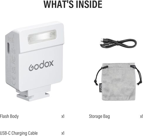 Godox iM22 Mini Flash 5 Power Levels 440 Full-Power IM 22 Small Camera Flashes Speedlite for Canon/Fuji/Sony zve10/Sony zv1/Nikon/Panasonic Olympus Pentax/3S Recycle (Godox iM22 White) in Saudi Arabia