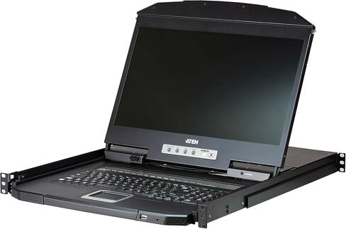 Aten - CL3108NX - Aten SOHO CL3108 LCD Rack Console - 128 جهاز كمبيوتر - 18.5 LCD - HD - 1366 x 768PS / 2 منفذ - 1 x USB - 8 x VGA - لوحة المفاتيح - لوحة اللمس - 120 فولت تيار متردد، 230 فولت تيار متردد - جهد إدخال 1U عالي - in Saudi Arabia