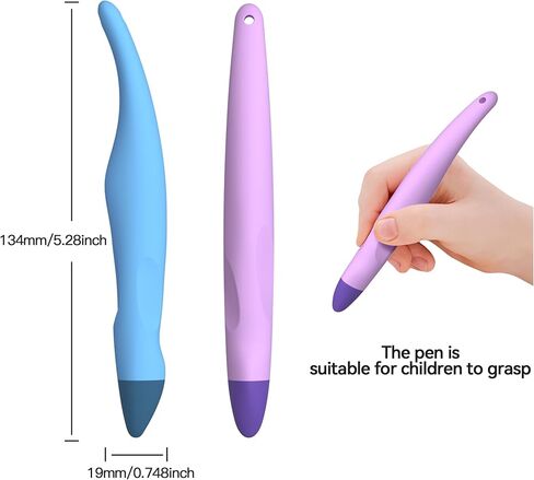 2 Pack Kid-Friendly Stylus Pens for Touch Screens,Tablet Stylus Pen Purple Blue Stylus Universal Touch Screen Capacitive Stylus Compatible with Kindle ipad iPhone in Saudi Arabia