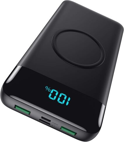شاحن لاسلكي محمول 30,800 مللي أمبير، 15 وات شحن لاسلكي 25 وات PD QC4.0 شحن سريع USB-C بنك طاقة، 4 مخارج حزمة بطارية خارجية لأساسيات السفر لهاتف iPhone 17/16/15/14، Galaxy S25، Android إلخ in Saudi Arabia