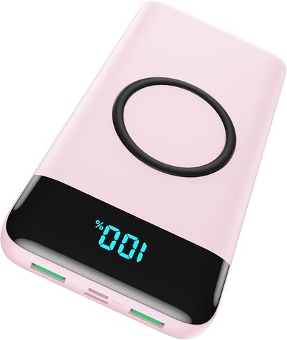 شاحن لاسلكي محمول 30,800 مللي أمبير، 15 وات شحن لاسلكي 25 وات PD QC4.0 شحن سريع USB-C بنك طاقة، 4 مخارج حزمة بطارية خارجية لأساسيات السفر لهاتف iPhone 17/16/15/14، Galaxy S25، Android إلخ in Saudi Arabia