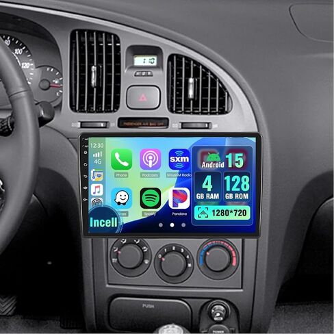 [4+128G] راديو Android 15 لسيارة Hyundai Elantra 2004-2012، 9 بوصات Incell شاشة لمس كاملة ستيريو لاسلكي CarPlay/Android Auto Bluetooth GPS Navigation 5G WiFi FM/RDS + كاميرا احتياطية AHD in Saudi Arabia