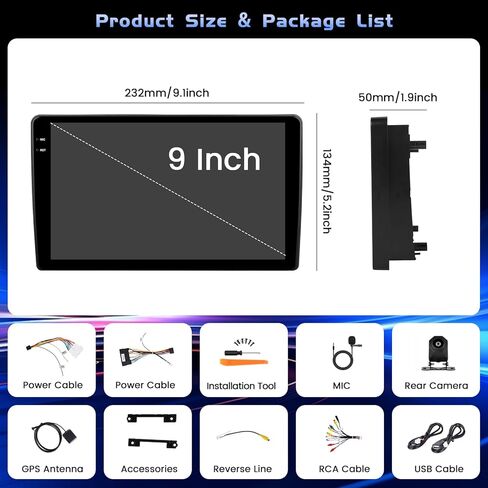 [4+128G] راديو Android 15 لسيارة Hyundai Elantra 2004-2012، 9 بوصات Incell شاشة لمس كاملة ستيريو لاسلكي CarPlay/Android Auto Bluetooth GPS Navigation 5G WiFi FM/RDS + كاميرا احتياطية AHD in Saudi Arabia