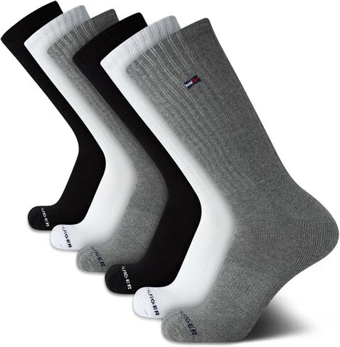 Tommy Hilfiger Men’s Crew Socks - 6 Pack Performance Cushion Comfort Crew Socks - Breathable Athletic Socks for Men (7-12) in Saudi Arabia