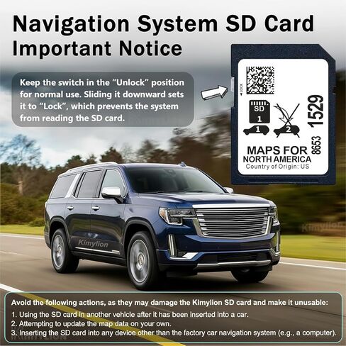 بطاقة SD للملاحة دون اتصال بالإنترنت 86531529، لا توجد رسوم بيانات وعرض HUD لنظام تحديد المواقع العالمي (GPS) في المصنع، متوافق مع تحديد Buick وChevy وGMC وCadillac 2019-2023 (انظر القائمة)، خرائط أمريكا الشمالية in Kuwait