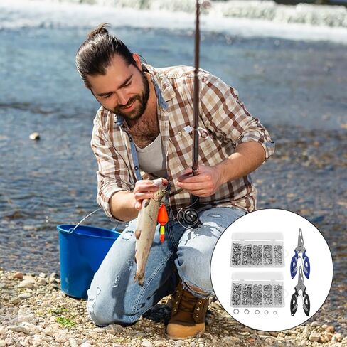 DaKuan 400 PCS High Strength Stainless Steel Split Ring & 2 Pliers Set, Heavy Duty 30-95LB Saltwater Freshwater Fishing Lure Connectors, 5 Sizes for Easy Tackle Repair and Hook Replacement in Saudi Arabia