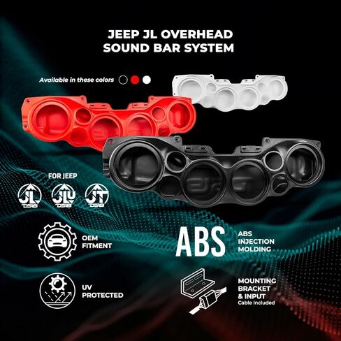 DS18 JK-SBAR/R مكبر صوت جيب رانجلر العلوي باللون الأحمر لـ JK & JKU 2007-2017 سوف يستوعب 4 × 8 مكبرات صوت، 4 × 1.75 مكبر صوت، 2 × 1.31 مفكات براغي in Kuwait