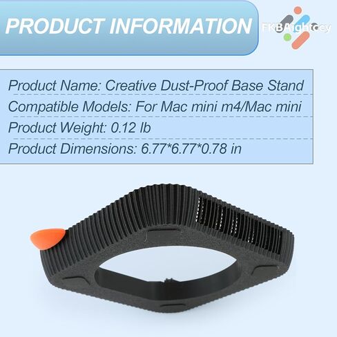 قاعدة حامل لجهاز Mac mini M4 قاعدة تثبيت لتبديد الحرارة مع زر كرتوني لطيف لجهاز Mac mini Desktop Mount Dock سهولة الوصول إلى ملحقات زر الطاقة باللون الأسود in Kuwait