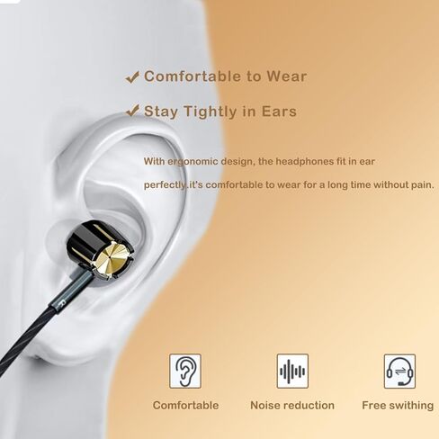 3 Pack USB C Wired Headphones for iPhone 17/16/15 Pro Max,Type C Earphones in Ear HiFi Stereo Earbuds Built-in Microphone & Volume Control for Galaxy S25 S24 Ultra (Black) in Saudi Arabia