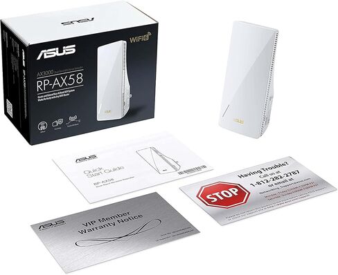 ASUS RP-AX58 AX3000 ثنائي النطاق WiFi 6 (802.11ax) موسع النطاق، موسع AiMesh لشبكة WiFi سلسة؛ يعمل مع أي جهاز توجيه WiFi (أبيض) (متجدد) in Kuwait