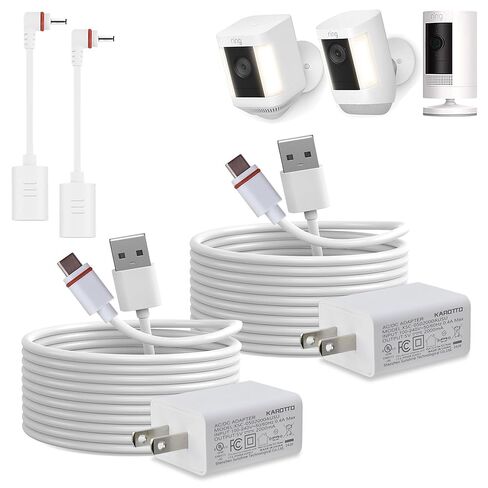 KAROTTO 16Ft Charging Cable with Adapter for Ring Camera,Ring Power Cord for Ring Stick Up Cam Battery,Ring Spotlight Cam Battery in Saudi Arabia