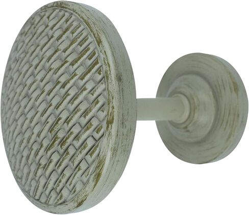 MERIVILLE Set of 2 Woven Window Drapery Medallion Holdbacks, Curtain Tiebacks, Wall Hook, Tassel Holder, Pewter in Saudi Arabia