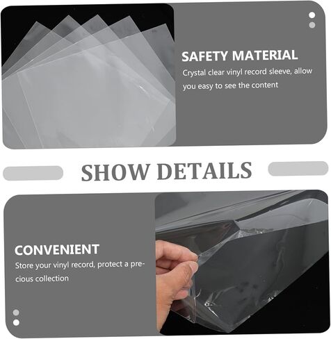50Pcs Vinyl Record Sleeve Cover Outer Protective Cover Wrinkle Transparent Design for Safe Storage and Display of Your Vinyl Collection in Saudi Arabia