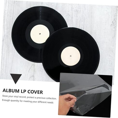50Pcs Vinyl Record Sleeve Cover Outer Protective Cover Wrinkle Transparent Design for Safe Storage and Display of Your Vinyl Collection in Saudi Arabia