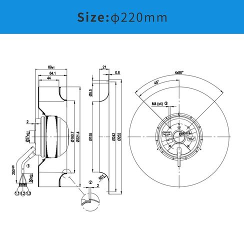 R2E220-AB08-62 Ebm Papst Fan 115VAC 0.8 / 1.1A مروحة طرد مركزي in Kuwait