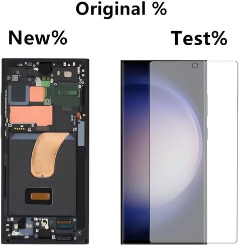 شاشة بديلة أصلية AMOLED Galaxy S23 Ultra مقاس 6.8 بوصة لهاتف Samsung Galaxy S23ultra 5G S918U S918U1 مجموعة محول رقمي لشاشة تعمل باللمس (مع إطار أسود + فيلم واقي + أدوات) in Kuwait