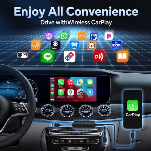 محول CarPlay لاسلكي 3 في 1 مع بث الفيديو، ونسخ الشاشة والشحن السريع، يمكّن Net-Flix/YouTube/TikTok عبر اتصال سلكي، التوصيل والتشغيل لأجهزة i-Phone وAndroid in Kuwait