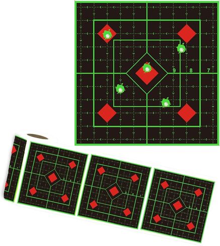 100 عبوة من ملصقات أهداف الرماية مقاس 15.24 سم - أهداف رش تفاعلية باللون الأخضر الفلوريسنت للتدريب على الهدف، والتدريب على المدى الداخلي والخارجي in Kuwait