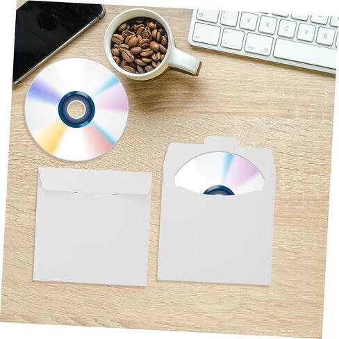 50 قطعة من Luxshiny لأغلفة وأغلفة أقراص DVD الورقية وحوامل تخزين لأقراص الوسائط، تصميم خفيف الوزن يحمي من البقع لتنظيم وأقراص DVD in Kuwait