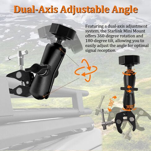 طقم تركيب صغير من ستارلينك للشاحنات والقوارب RV | دعامة ألومنيوم بدون ثقب، تركيب لمدة 5 دقائق، محول عمود سبائك الألومنيوم العالمي لتركيب طبق الأقمار الصناعية الصغير Starlink in Kuwait