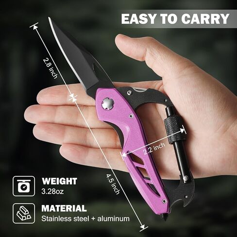 Pink Multitool Carabiner Knife for Women Men,Survival Gear for Camping Hiking，EDC Carabiners, 6-in-1 Multi Tools with Window Breaker, Bottle Opener and Screwdriver,Gifts for Women/Men (Pink) in Saudi Arabia