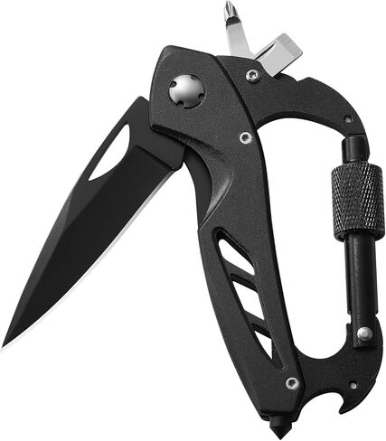 Pink Multitool Carabiner Knife for Women Men,Survival Gear for Camping Hiking，EDC Carabiners, 6-in-1 Multi Tools with Window Breaker, Bottle Opener and Screwdriver,Gifts for Women/Men (Pink) in Saudi Arabia