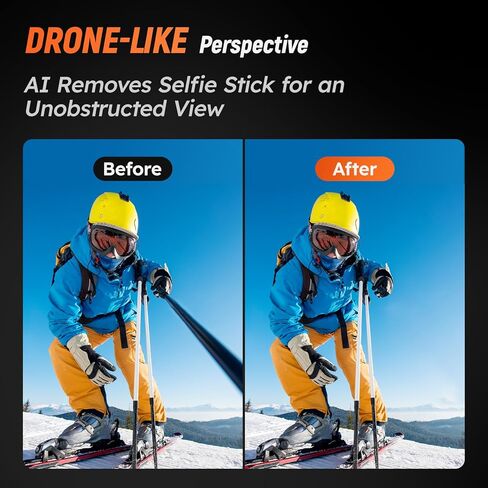 كاميرا PanoX V3 8K 360 مقاومة للماء، صورة 12K، تسجيل شاشة مقسمة، شاشة لمس 3 بوصات، تحرير AI، بث مباشر 4K، نظام تحديد المواقع المدمج، عصا سيلفي غير مرئية مع تثبيت، بطاقة 128 جيجابايت + حافظة in Kuwait