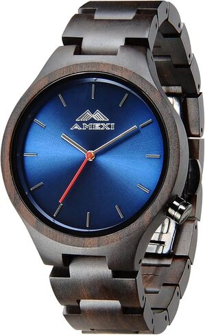 Wooden Watches for Men Women: Lightweight Ebony wristwatches with Quartz Movement - Prefect Gift for Birthdays and Christmas in Saudi Arabia