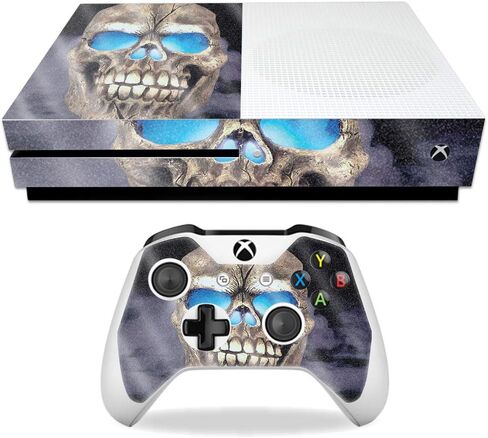 MightySkins Glossy Glitter Skin for Microsoft Xbox One S - Psycho Skull | Protective, Durable High-Gloss Glitter Finish | Easy to Apply, Remove, and Change Styles | Made in The USA in Saudi Arabia