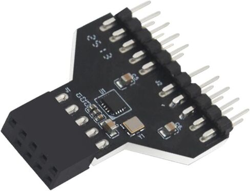محول رأس USB2.0 مزدوج 9Pin متوافق مع طابعات اللوحات الأم والماسحات الضوئية والأجهزة الخارجية لفاصل رأس لوحات المفاتيح in Kuwait