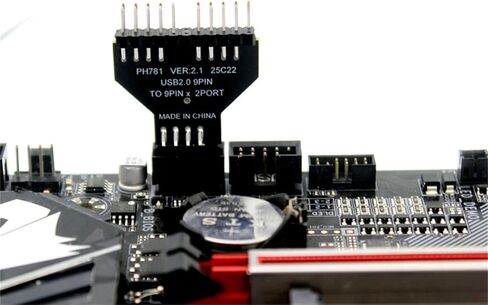 محول رأس USB2.0 مزدوج 9Pin متوافق مع طابعات اللوحات الأم والماسحات الضوئية والأجهزة الخارجية لفاصل رأس لوحات المفاتيح in Kuwait