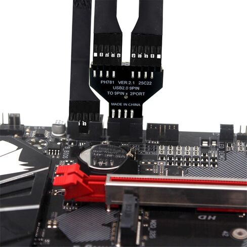 محول رأس USB2.0 مزدوج 9Pin متوافق مع طابعات اللوحات الأم والماسحات الضوئية والأجهزة الخارجية لفاصل رأس لوحات المفاتيح in Kuwait