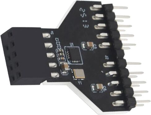 محول رأس USB2.0 مزدوج 9Pin متوافق مع طابعات اللوحات الأم والماسحات الضوئية والأجهزة الخارجية لفاصل رأس لوحات المفاتيح in Kuwait