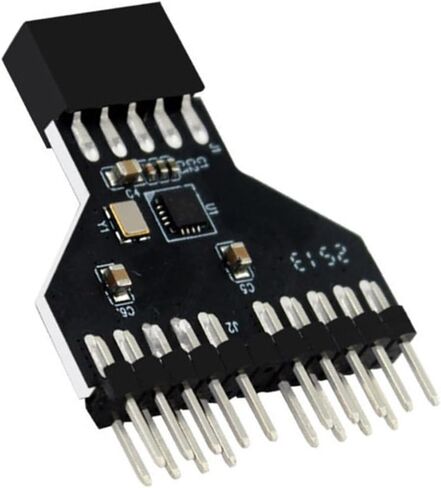 محول رأس USB2.0 مزدوج 9Pin متوافق مع طابعات اللوحات الأم والماسحات الضوئية والأجهزة الخارجية لفاصل رأس لوحات المفاتيح in Kuwait