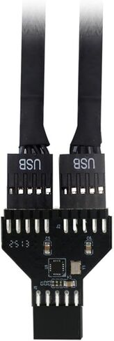 محول رأس USB2.0 مزدوج 9Pin متوافق مع طابعات اللوحات الأم والماسحات الضوئية والأجهزة الخارجية لفاصل رأس لوحات المفاتيح in Kuwait