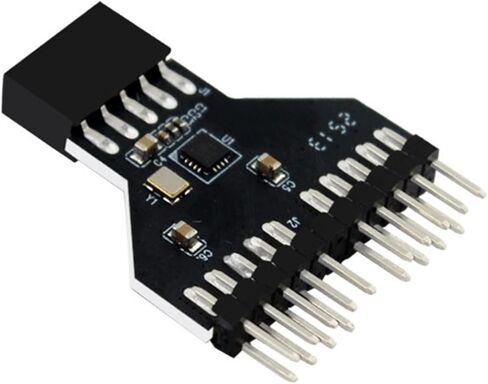 محول رأس USB2.0 مزدوج 9Pin متوافق مع طابعات اللوحات الأم والماسحات الضوئية والأجهزة الخارجية لفاصل رأس لوحات المفاتيح in Kuwait
